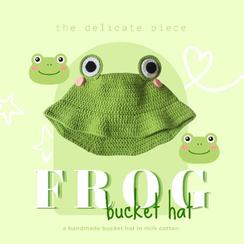 Frog Crochet Bucket Hat / Topi Rajut Kodok