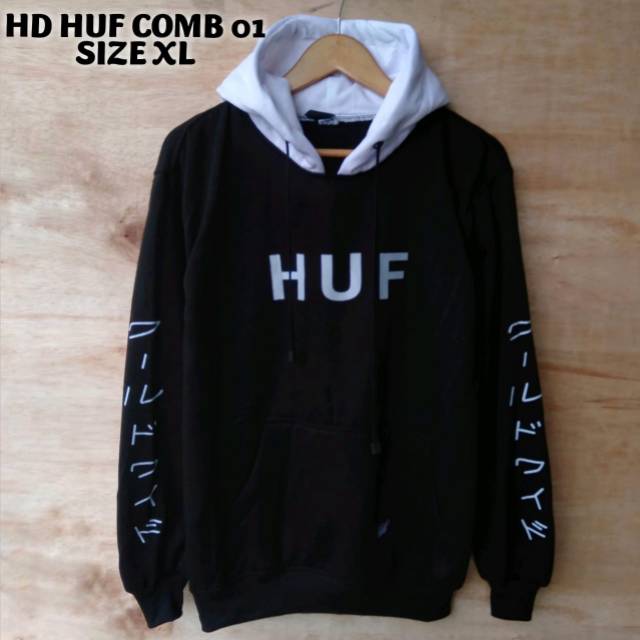 HOODIE HUF / JAKET HUF / SWEATER HUF / SWEATER HOODIE HUF PREMIUM DISTRO PRIA WANITA L XL