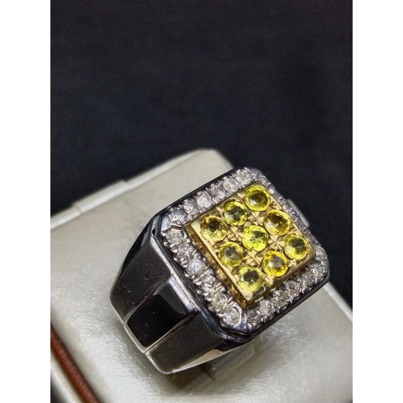 cincin perak pria mata berlian fre memo