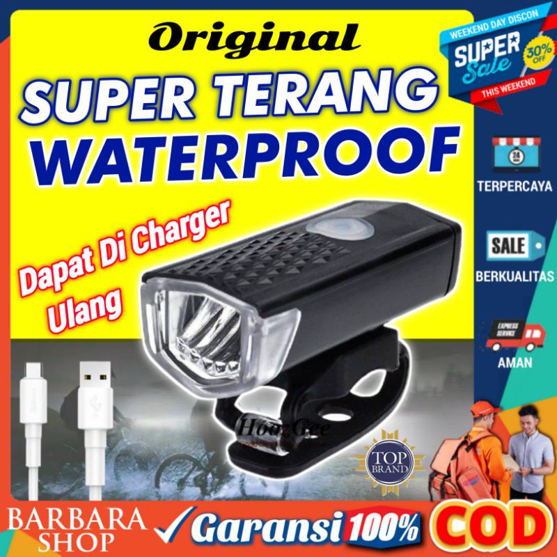 Lampu Depan Sepeda LED USB Lampu Sepedah Super Terang Rechargeable Cas Waterproof Sepeda Lipat MTB