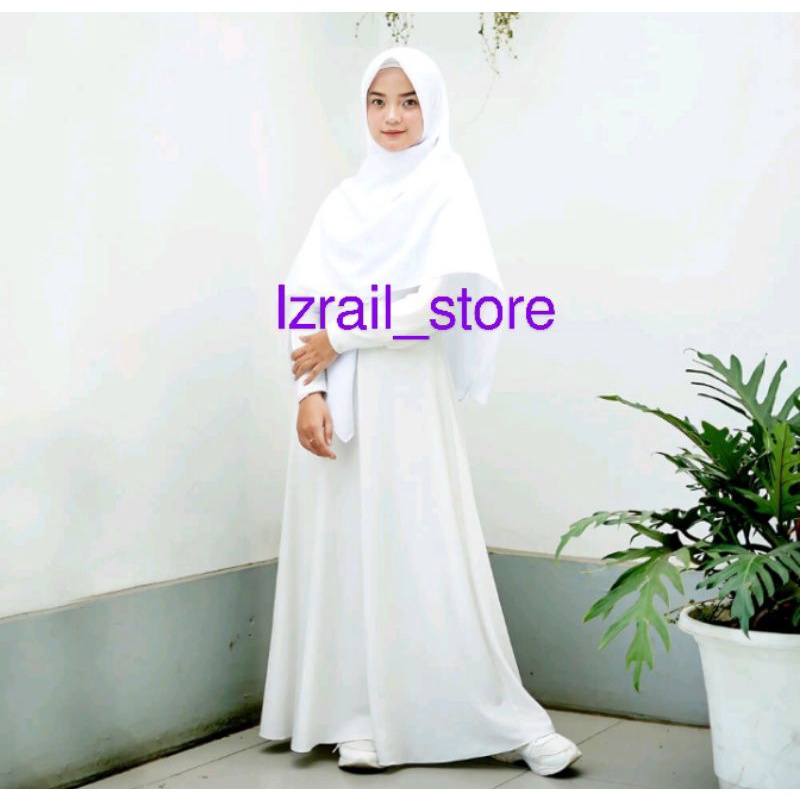 HIJAB SEGIEMPAT SYAR'I PUTIH/VOAL PUTIH JUMBO/SEGIEMPAT PUTIH SEKOLAH