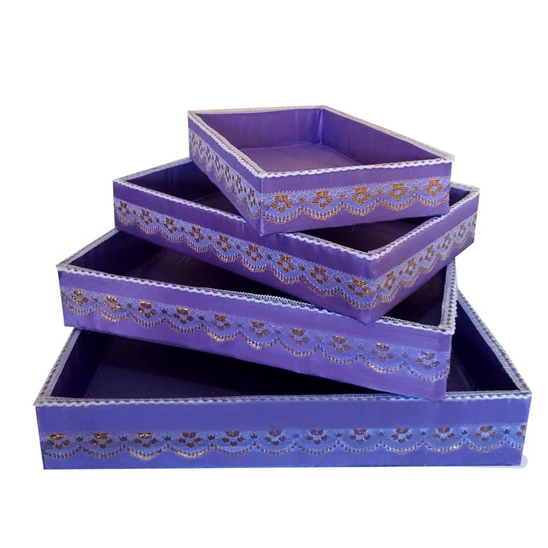 

Kotak Hantaran Seserahan Pernikahan Warna Ungu Isi 4 Pcs + Free Plastik Parcel