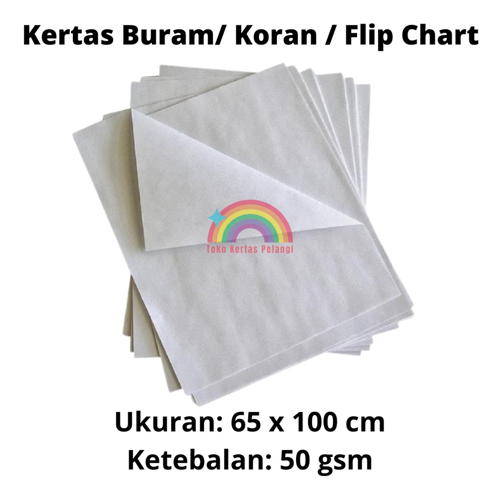 

kertas flip chart /kertas buram/ kertas koran isi per 50 pcs uk 65x100/61X86 cm