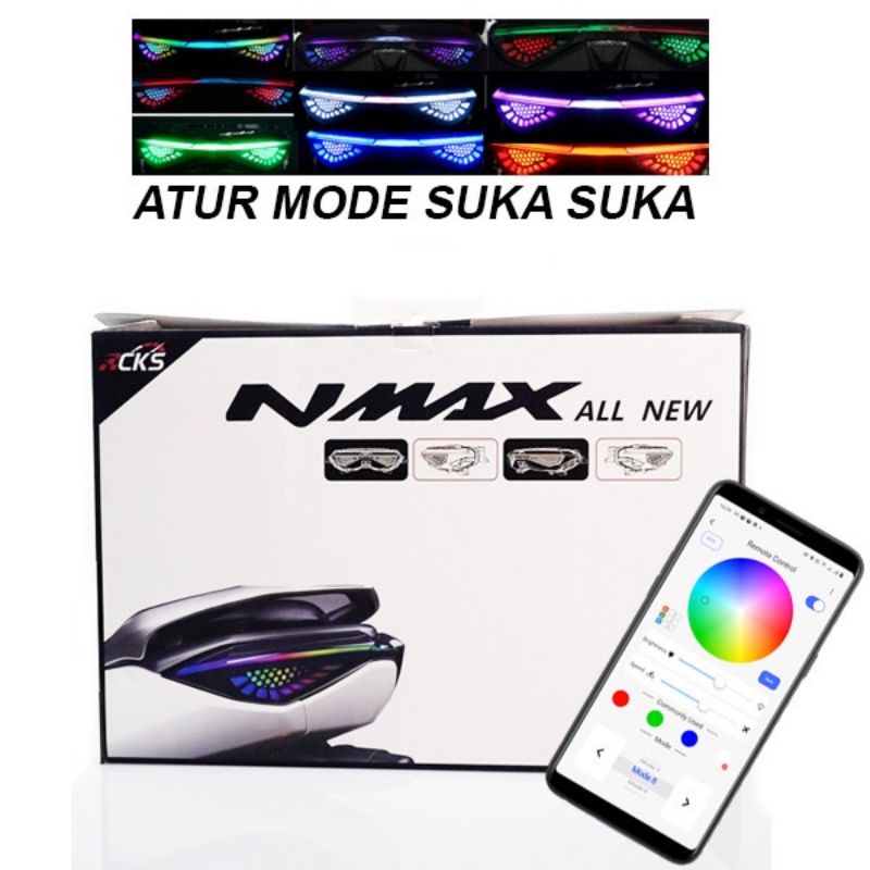 Lampu Nmax New Cks Stoplamp Yamaha Nmax New Multicolor RGB Lampu Stop 14 Mode Rgb Aplikasi Hp Best Quality