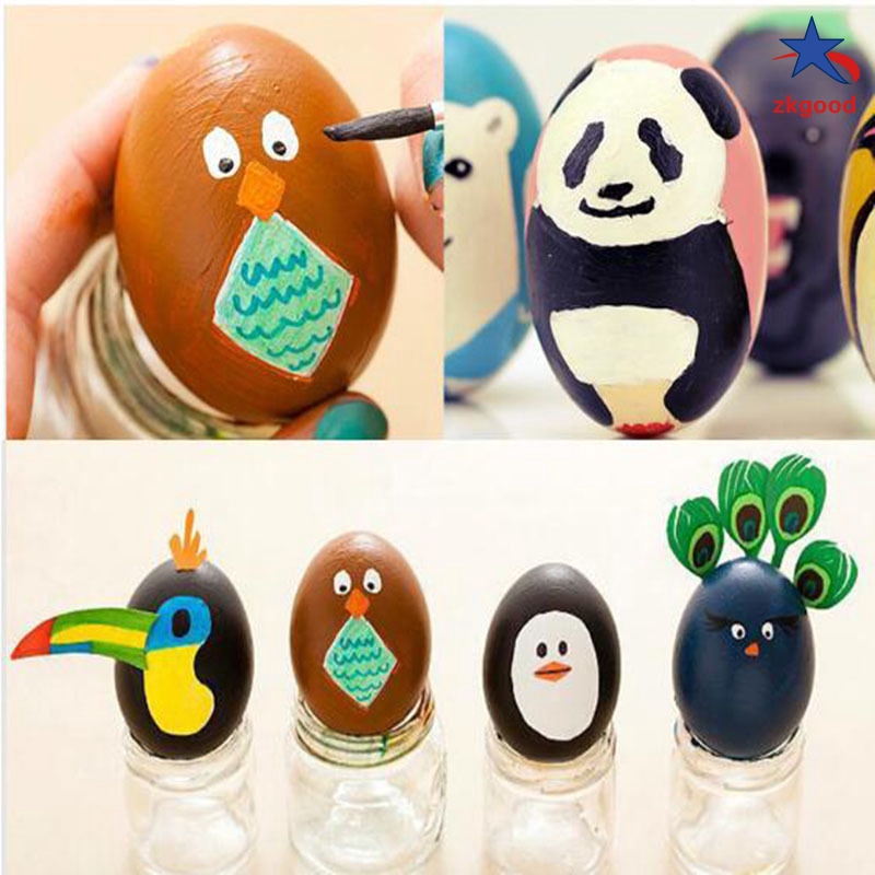10pcs mainan diy telur  paskah  warna warni bahan plastik 