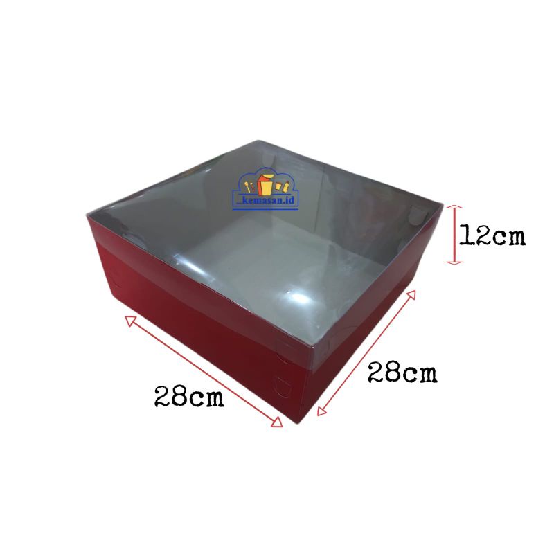 

BOX MERAH POLOS TUTUP FULL MIKA 28X28X12 1 BIJI-TK