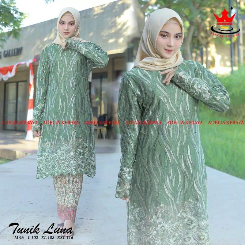 PRODUK ORIGINAL SETELAN KEBAYA TUNIK LUNA/KEBAYA KEKINIAN