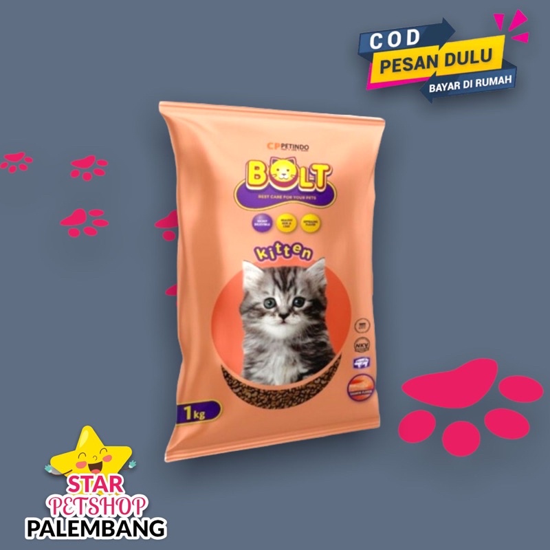 Makanan kucing Bolt Kitten Kemasan 1kg