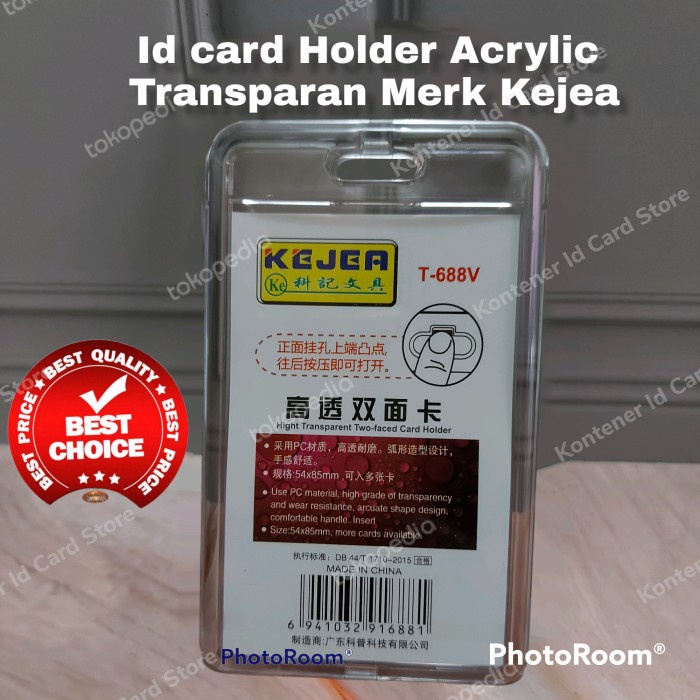 

Hari Ini Id Card Holder Acrylic Transparant Kejea + Tali Id Card 1,5 Cm Nilon Murah