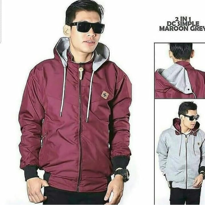 Promo COD Bisa Bayar Ditempat Jaket Pria Wanita bolak balik 2 lapis bukan 1 lapis 2in1 pria wanita / jaket bb / jaket motor PolosQu.ID