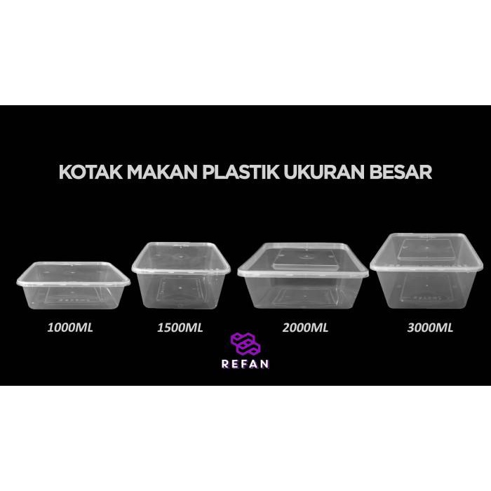 THINWALL 2000 ML SQUARE / FOOD CONTAINER PLASTIK