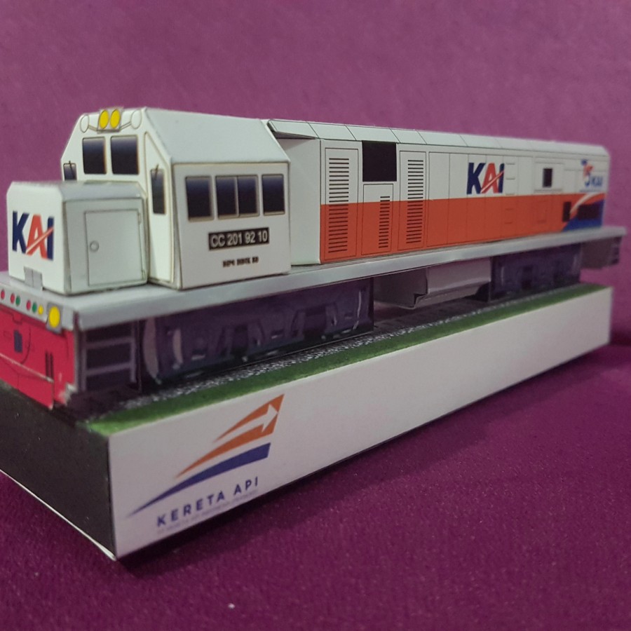 DIY prakarya papercraft kereta api CC201