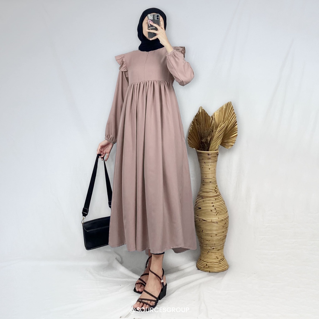 BEFAST - ZRX OOTD Wanita Dress FIE / NATASYA DRESS WANITA PREMIUM / Pakaian dress Perempuan Maxi / Dress Kondangan Wanita Muslimah / Dress Polos Formal / Keluaran Terbaru 2022 / Dress Banyak Warna / LongDress Lengan Panjang Formal