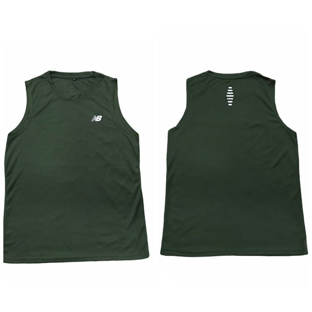 Singlet Training Bahan *Corak*-N.B hijau tua