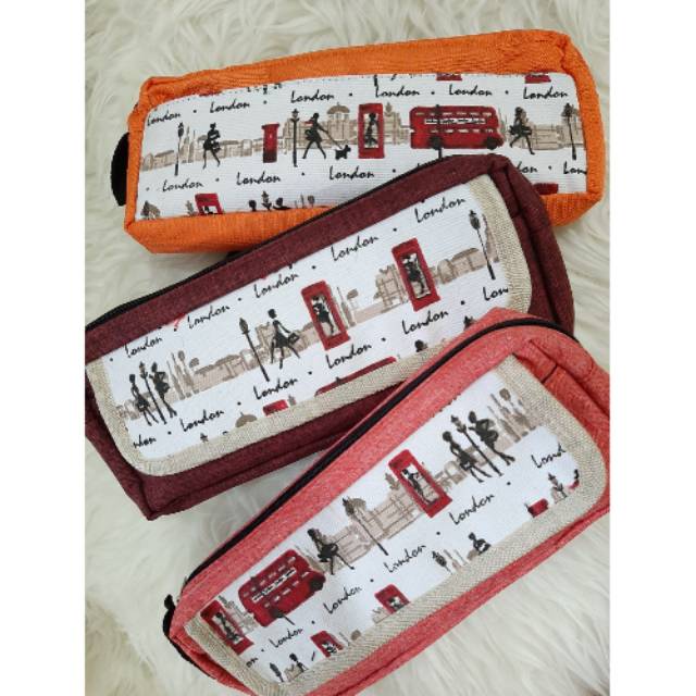 

TEMPAT PENSIL SERI LONDON MAROON/PENCIL CASE LONDON SERI MAROON /TEMPAT PINSIL 2 SEKAT LUCU LONDON
