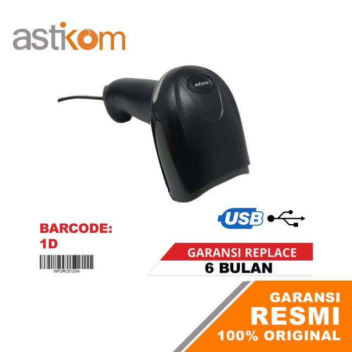 INFORCE BARCODE SCANNER F20 + STAND 1D USB WIRED KABEL CABLE HANDHELD