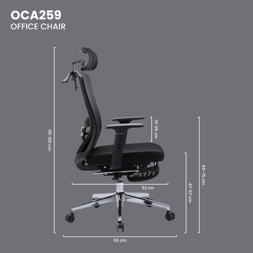 Kursi Kantor Jaring Dengan Sandaran Kaki Fantech OCA259 OCA259S OCA-259 OCA-259S Premium Mesh Office Chair With Leg support