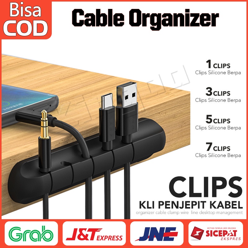 Clips Kabel Holder Cable Silicone Organizer Kabel Management Klip Clip Penjepit System Silicone