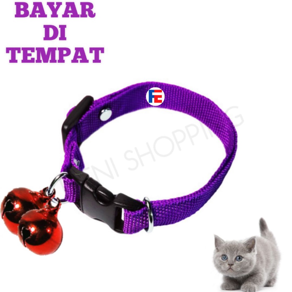 Kalung Kucing 2 Lonceng 14 mm Super Murah Kuat Grosir Kalung Kitten FEFARM