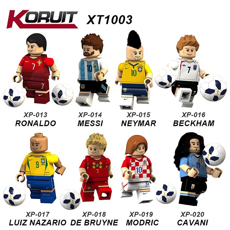 Mini Figure Ronaldo Messi Neymar Beckham Sepak Bola Qatar 2022 Modric Cavani KT1003