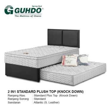 Guhdo Kasur Springbed 2 In 1 Standard Plush Top KD - Full Set Atlantik