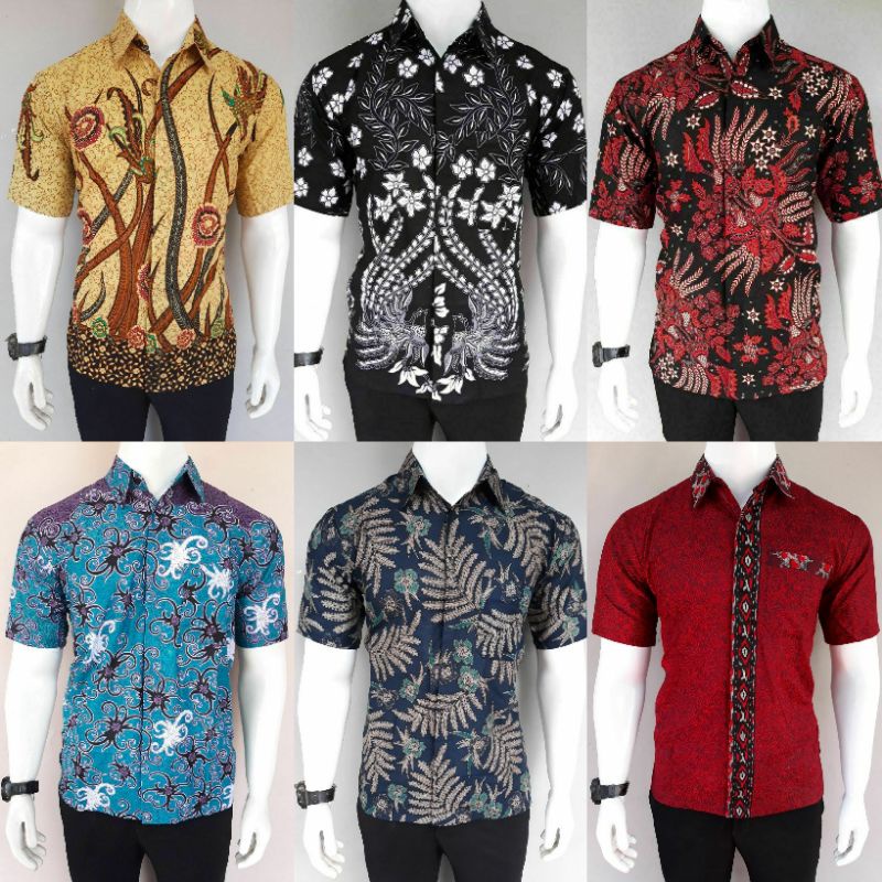 Hem Batik Pria Pendek Lawasan Sogan/Pari Sulur/Parang Black/Merak Papua Ori by Batiek Solo DC270927