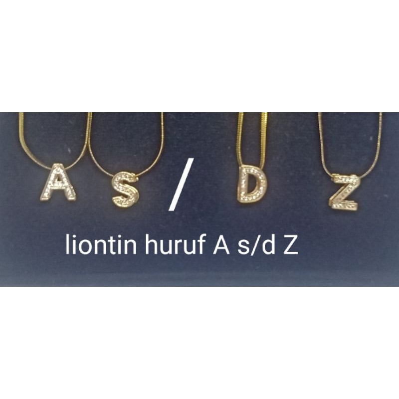 C102. Liontin huruf/inisial/Alfabet xuping lapis emas dgn mata zircon