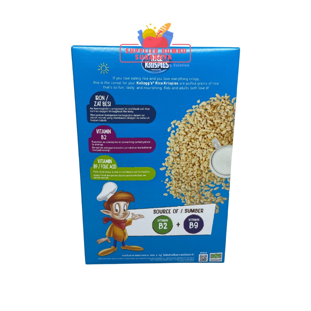 Kelloggs Rice Krispies Crispy Cereal Sereal 130g