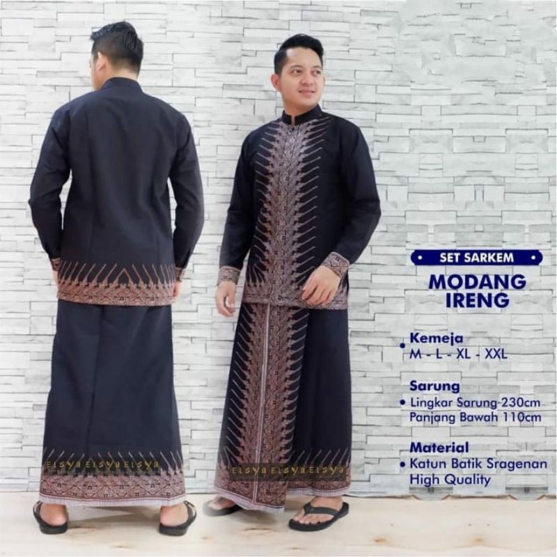 setelan kemeja sarung batik