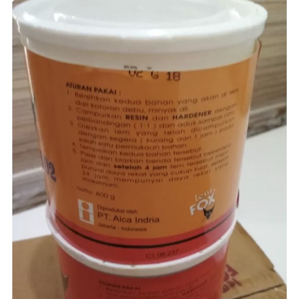 

Lem Epoxy 2 Kompenen (Fox Resin AD102 + Hardener VR503)