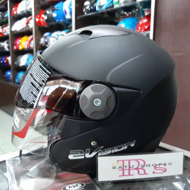 Helm Kyt 2 vision Hitam Doff Polos