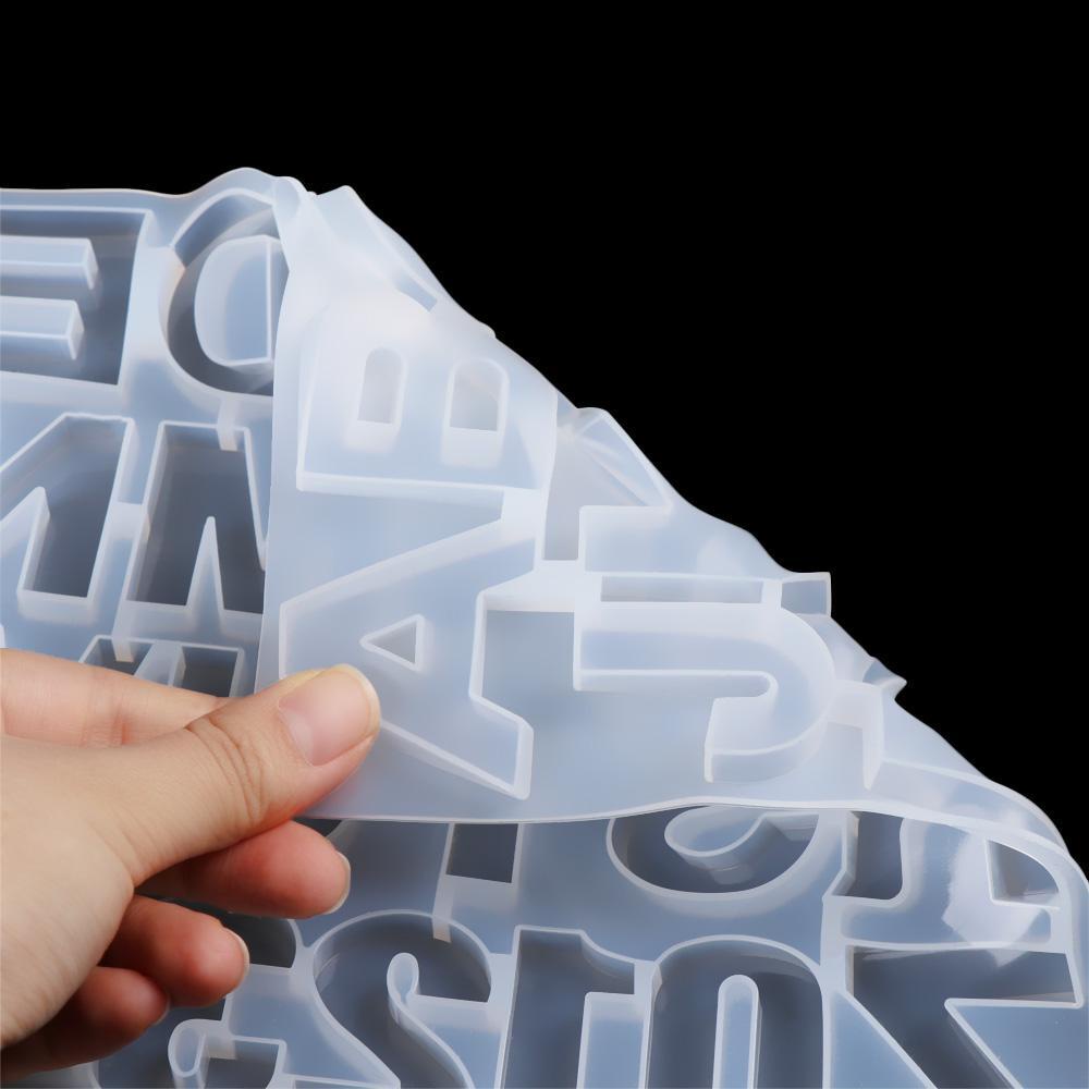 227pcs / set Cetakan Resin Epoksi Handmade Bentuk Huruf Alfabet Dengan Bit Ring