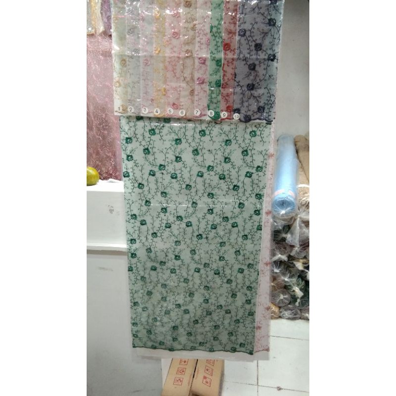 GROSIRAN !! Kain Tile Mutiara / bahan tulle mutiara / Banyak pilihan warna dan motif / TERMURAH