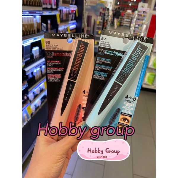 Maybelline total temptation mascara ORI 100% - waterproof washable pink biru maskara maybeline