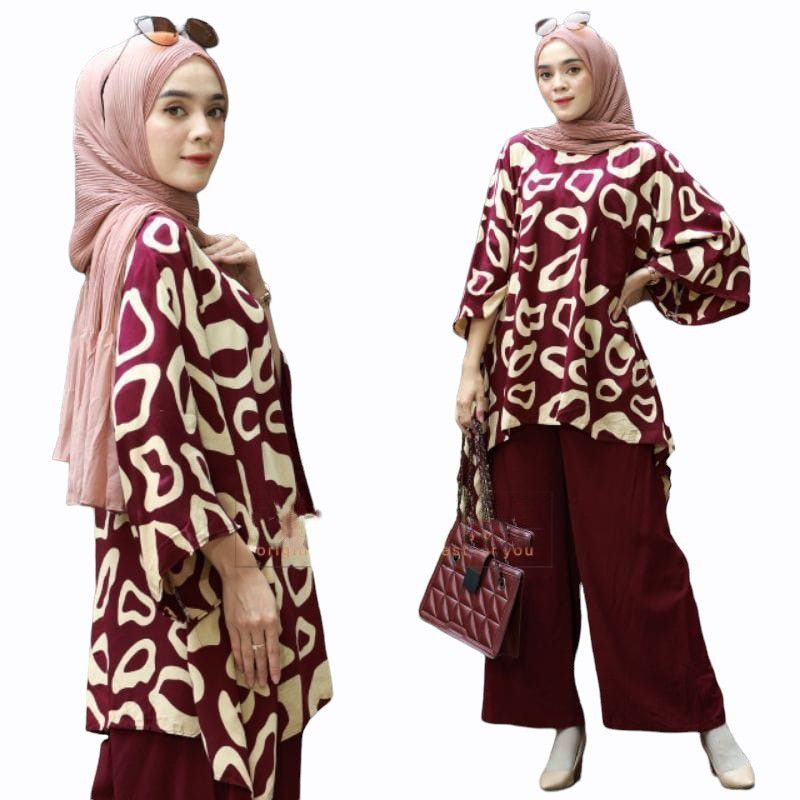 setelan waka waka/set wanita bahan rayon adem