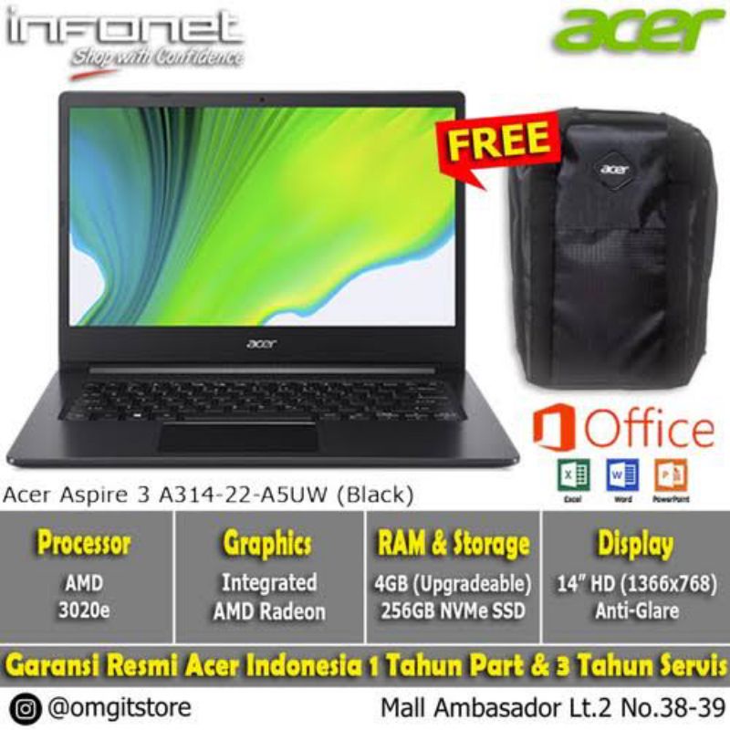 Laptop ACER A314-22 AMD