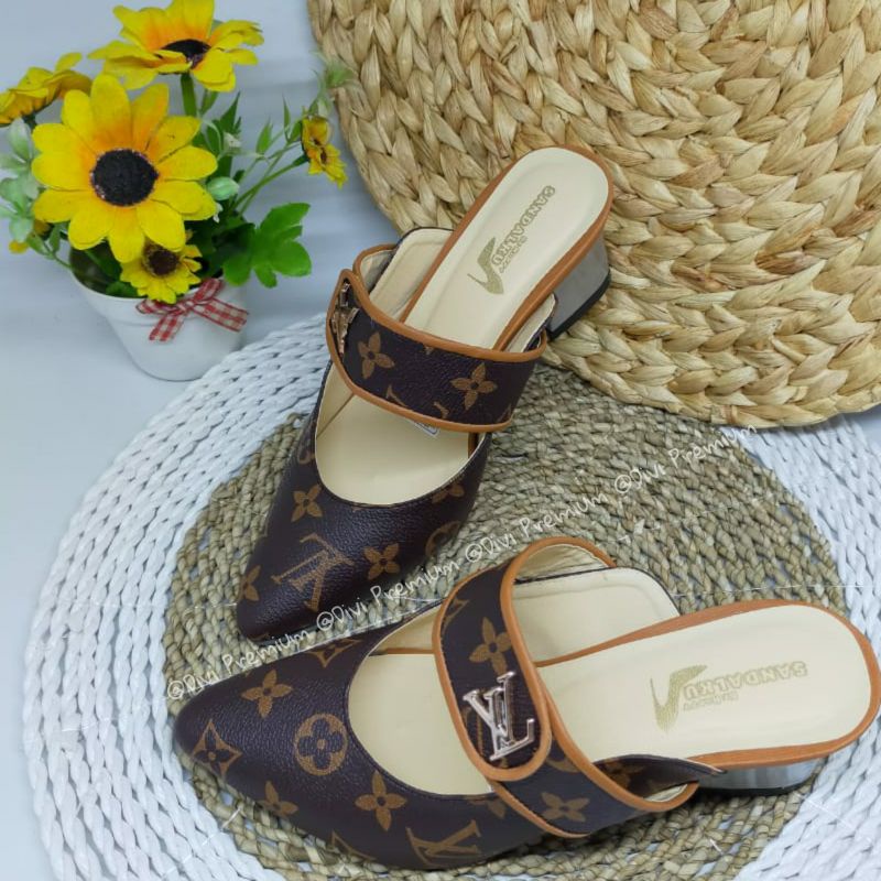 PROMO 12.12 BIGSALE Sandal Wanita Lo*ise Vui*ton - Heels Elegan - Sandal desain terbaru untuk kondangan pesta Pd376