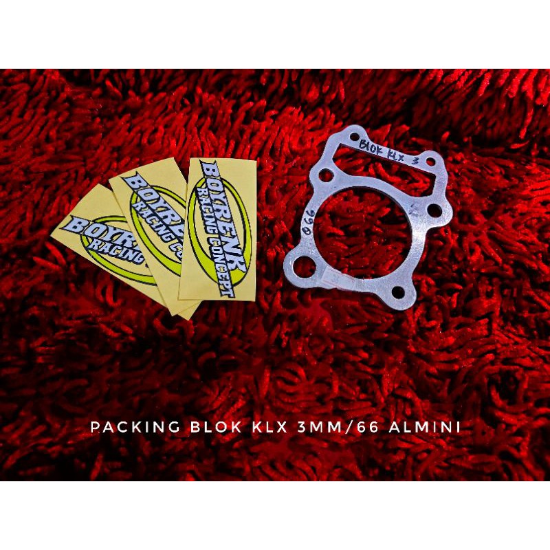 PACKING BLOK GANJEL BLOK PACKING STROKE KLX 3mm ALMUNIUM - BOYRENK RACING