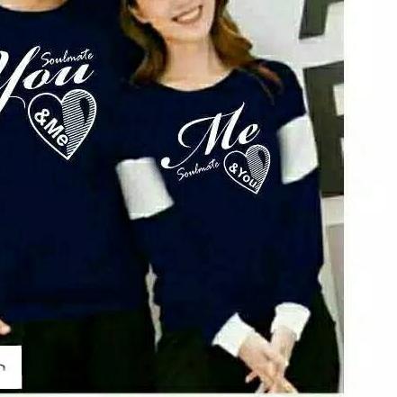➶ Sweater Couple Wanita Pria You Me / Baju Kaos Couple / Sweater Soulmate Lengan Panjang ♠