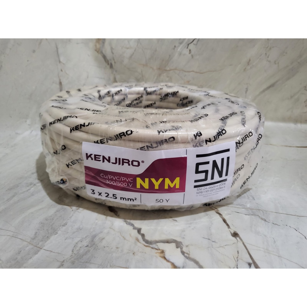 Kabel NYM KENJIRO 3x2,5mm FREE ISOLASI SNI / Kabel SNI NYM 3x2,5mm