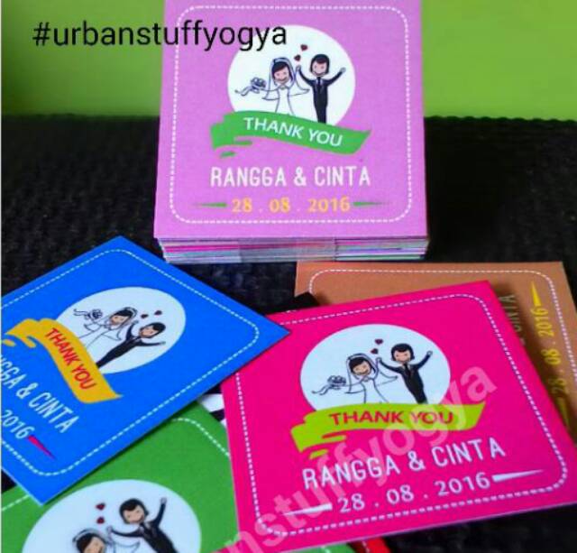 

Custom Kartu Souvenir. Wedding Thank You Card. Ucapan Terima Kasih