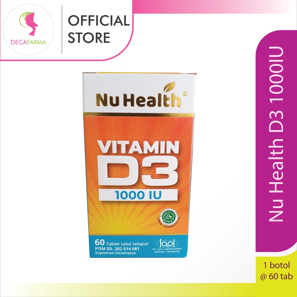 NU HEALTH - Vitamin D3 1000IU - 1 botol @ 60 tab