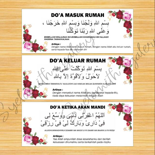 Stiker Doa Masuk Rumah Sticker Doa Keluar Rumah Doa Ketika Akan Mandi Shopee Indonesia