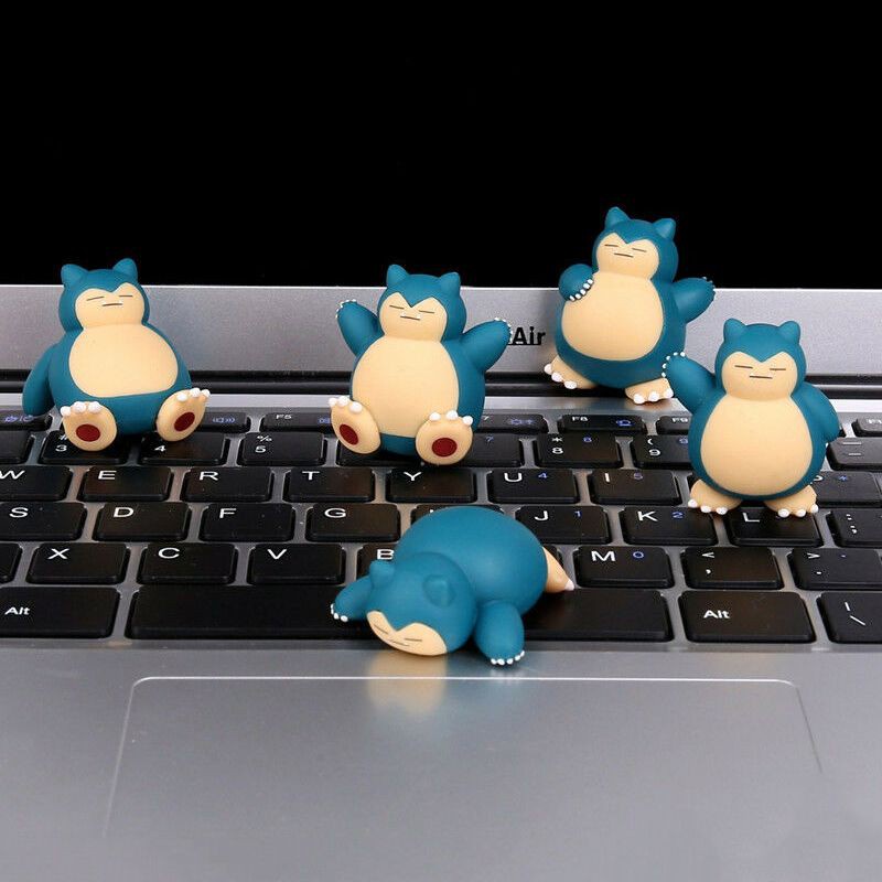 5pcs / Set Mainan Action Figure Model Snorlax Pokemon Catoon Bahan PVC Ukuran 3CM Untuk Hadiah Ulang Tahun Anak