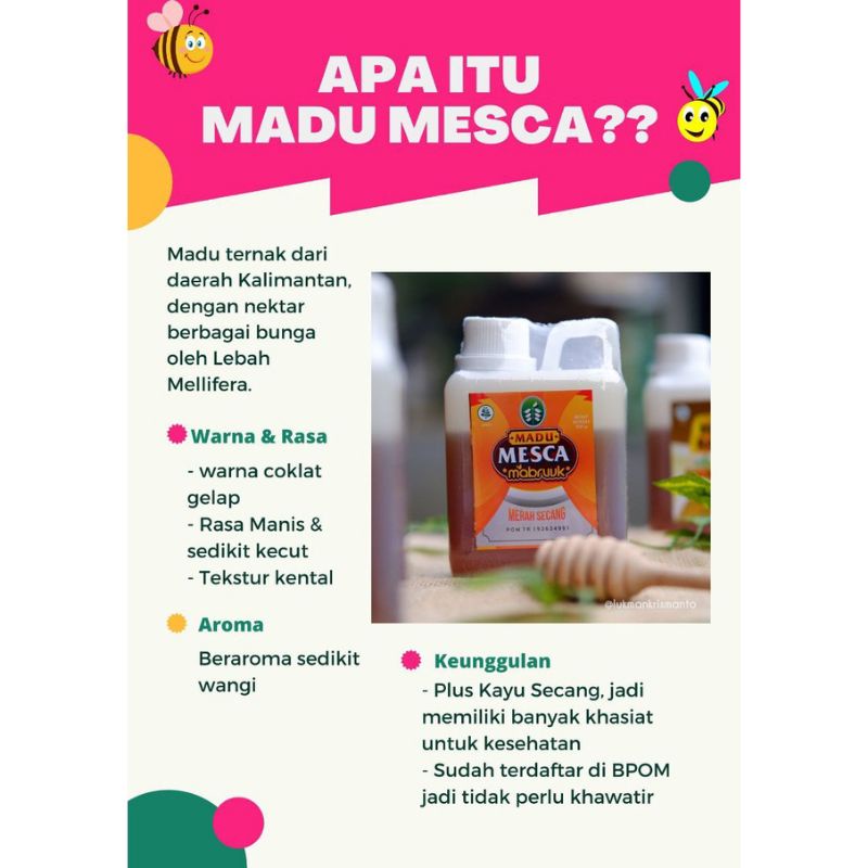 

Madu Mesca Mabruuk Honey Secang Netto 500 gram