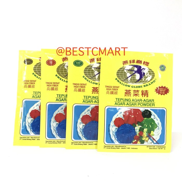 

Gg0Hh Swallow Globe Brand Tepung Agar-Agar 7 Gr - Coklat Ds0kk