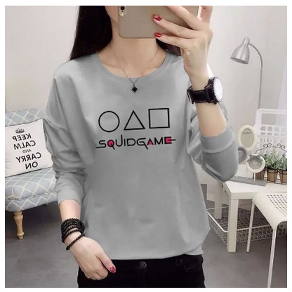 Atasan Pakaian Wanita Terbaru Import Blouse Squid Game  Lengan Panjang Ukuran Jumbo Model kekinian Matt Babyterry Good Quality