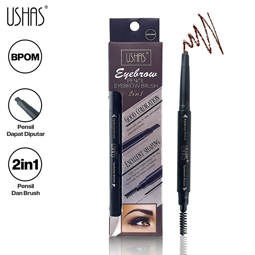 USHAS eyebrow pencil MATIC / Eyebrow putar 2 in 1 with brush