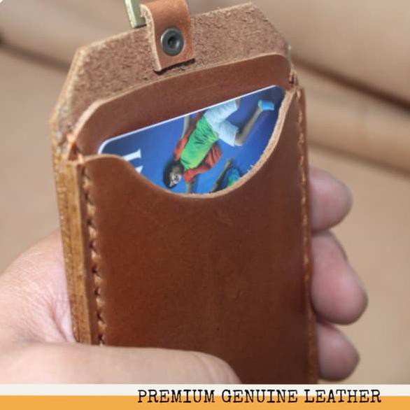 

ID CARD KULIT ASLI, NAME TAG KULIT, LEATHER CARD HOLDER BROWN TAN