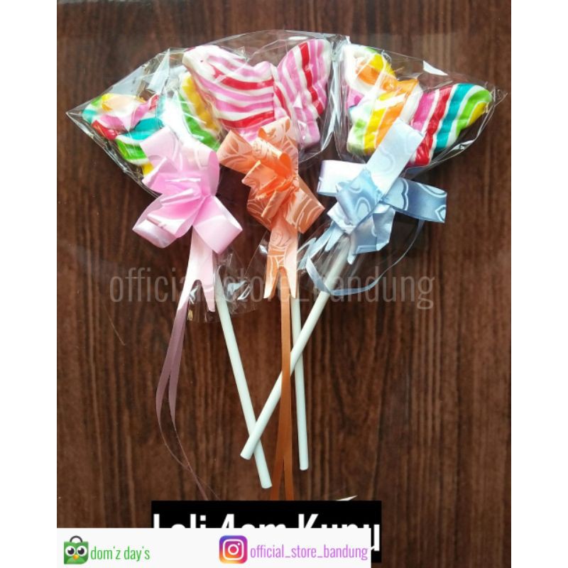 

20pcs permen lolipop lollipop pelangi souvenir karakter kupu kupu